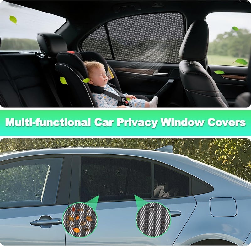 KOCZIL Car Window Shades for 2019-2024 Corolla Sedan (Not Fit Touring/Hatchback/Cross) - Rear Side Sun Shade for Baby, Breathable Mesh Car Privacy Covers, UV Protection & Heat Insulation (2PCS) - Image 5